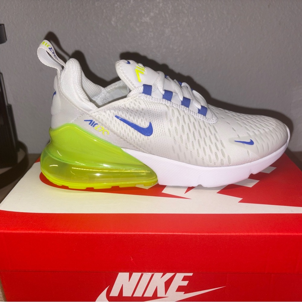 Nike Kids White and Lime Green Sneakers